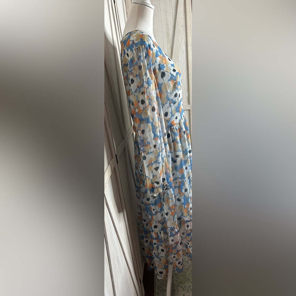 Joie NWT Limited Edition Floral Fields Maxi Dress Women sz XL boho high low hem - Picture 4 of 14